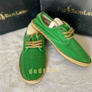 NEW Ralph Lauren Mens GREEN Canvas Espadrille SHORTLANDS Shoes Size US 9D
